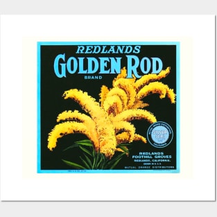 Redlands Golden Rod Brand Crate label Posters and Art